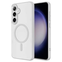 Samsung Galaxy S25 Kılıf Magsafe Şarj Özellikli Krom Magsafe Silikon Kapak