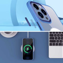 iPhone 14 Pro Max Kılıf Wireless Şarj Özellikli Krom Magsafe Silikon Kapak