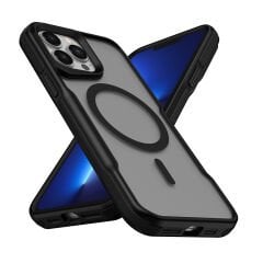 iPhone 13 Pro Max Kılıf Magsafe Şarj Özellikli Renkli Kenar Airbag Şeritli Lamer Kapak