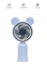 F-12 Mini Taşınabilir Fan Şarjlı 2 Kademeli Ledli Ayıcık Kulak Vantilatör Klima Soğutucu