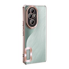 Honor 200  Kılıf Logo Gösteren Parlak Kenarlı Kamera Lens Korumalı Şeffaf Omega Silikon Kapak