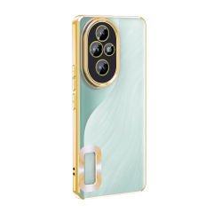 Honor 200  Kılıf Logo Gösteren Parlak Kenarlı Kamera Lens Korumalı Şeffaf Omega Silikon Kapak