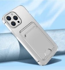 iPhone 14 Pro Max Kılıf Kartlıklı Şeffaf Setra Clear Silikon Kapak