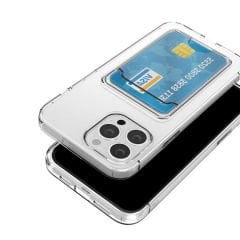 iPhone 14 Pro Max Kılıf Kartlıklı Şeffaf Setra Clear Silikon Kapak