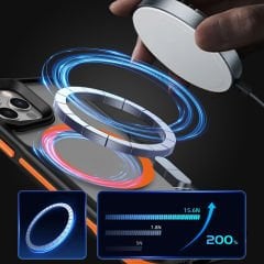 iPhone 12 Kılıf Magsafe Şarj Özellikli Renkli Kenar Airbag Şeritli Lamer Kapak