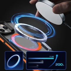 iPhone 12 Kılıf Magsafe Şarj Özellikli Renkli Kenar Airbag Şeritli Lamer Kapak