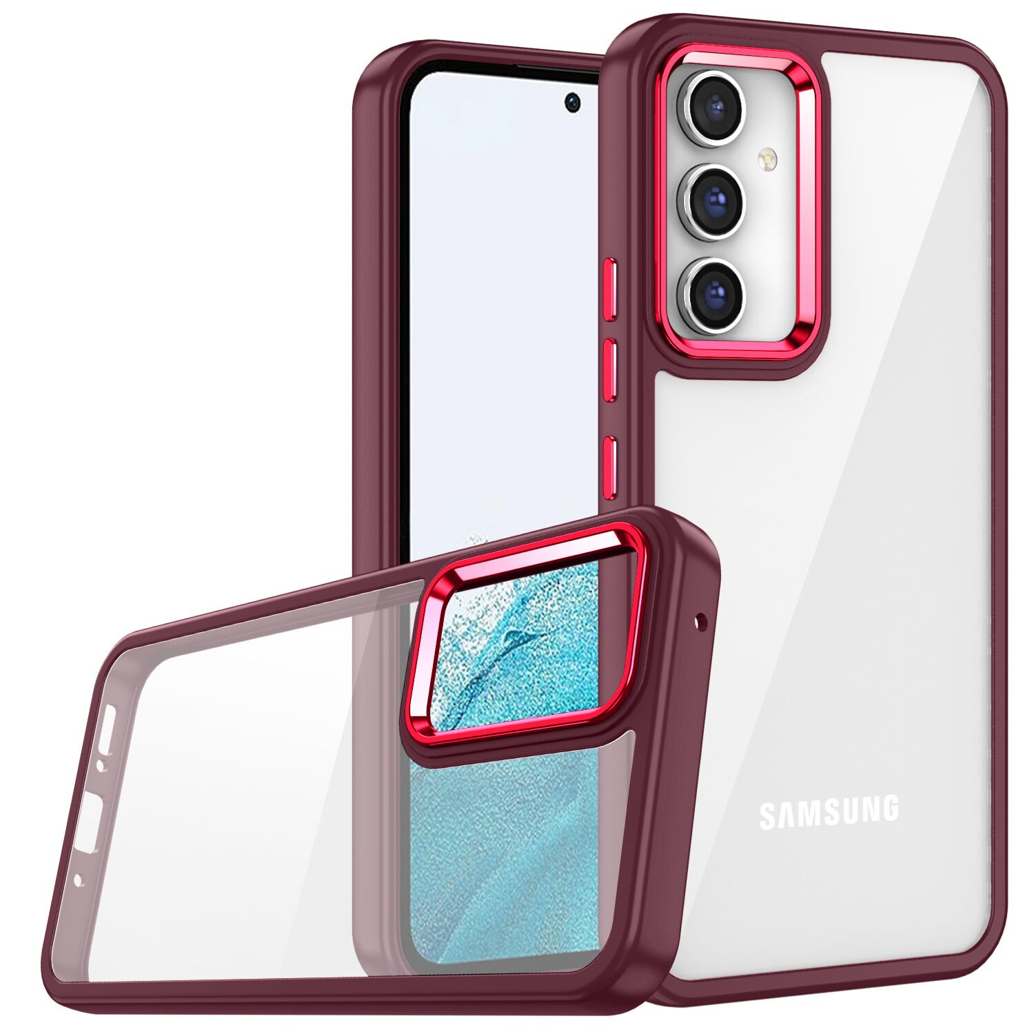 Samsung Galaxy A34 Kılıf Kamera Çıkıntılı Arkası Şeffaf Köşeleri Parlak Renkli Işlemeli Flora Kapak