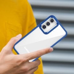 Samsung Galaxy A34 Kılıf Kamera Çıkıntılı Arkası Şeffaf Köşeleri Parlak Renkli Işlemeli Flora Kapak