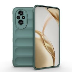 Honor 200 Pro Kılıf Esnek TPU Oyuklu Arka Yüzey Tasarımlı Etnik Silikon Kapak Koyu Yeşil
