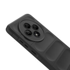 Oppo Reno 11FS Kılıf Esnek TPU Oyuklu Arka Yüzey Tasarımlı Etnik Silikon Kapak Siyah