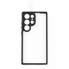 Samsung Galaxy S24 Ultra Kılıf Kamera Korumalı Şeffaf Arka Yüzey New Roll Kapak