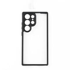 Samsung Galaxy S24 Ultra Kılıf Kamera Korumalı Şeffaf Arka Yüzey New Roll Kapak