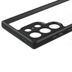 Samsung Galaxy S24 Ultra Kılıf Kamera Korumalı Şeffaf Arka Yüzey New Roll Kapak