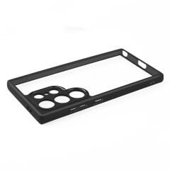 Samsung Galaxy S24 Ultra Kılıf Kamera Korumalı Şeffaf Arka Yüzey New Roll Kapak