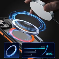 iPhone 11 Kılıf Magsafe Şarj Özellikli Renkli Kenar Airbag Şeritli Lamer Kapak