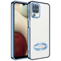 Samsung Galaxy M12 Kılıf Kamera Korumalı Logo Gösteren Omega Kapak