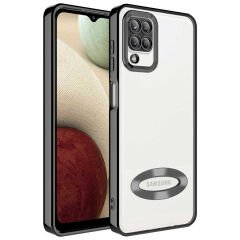 Samsung Galaxy M12 Kılıf Kamera Korumalı Logo Gösteren Omega Kapak