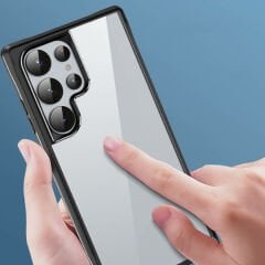 Samsung Galaxy S24 Ultra Kılıf Şeffaf Sert PC Arka Yüzey Tasarımlı Edo Kapak