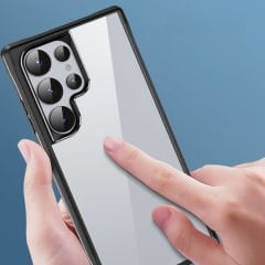 Samsung Galaxy S24 Ultra Kılıf Şeffaf Sert PC Arka Yüzey Tasarımlı Edo Kapak