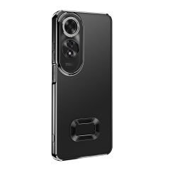 Oppo A60  Kılıf Logo Gösteren Parlak Kenarlı Kamera Lens Korumalı Şeffaf Omega Silikon Kapak