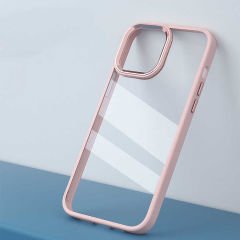 iPhone 14 Pro Max Renkli Silikon Kenarlı Kılıf Krom Kapak