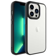iPhone 14 Pro Max Renkli Silikon Kenarlı Kılıf Krom Kapak
