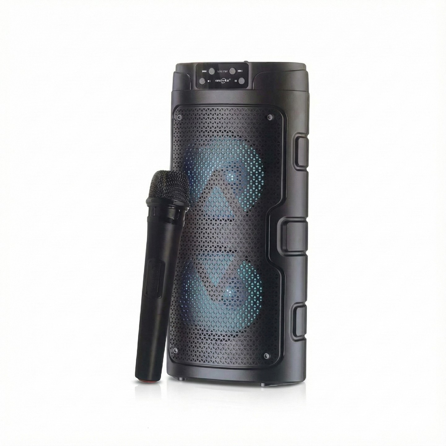 2129 Kablosuz Mikrofonlu RGB Ledli USB/TF/Radyolu Taşınabilir Bluetooth Hoparlör Parti Speaker