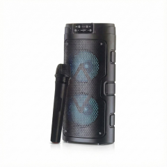 2129 Kablosuz Mikrofonlu RGB Ledli USB/TF/Radyolu Taşınabilir Bluetooth Hoparlör Parti Speaker
