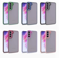 Samsung Galaxy S21 FE Kılıf Kamera Çıkıntılı Arkası Şeffaf Köşeleri Parlak Renkli Işlemeli Flora Kapak