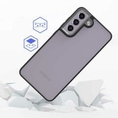 Samsung Galaxy S21 FE Kılıf Kamera Çıkıntılı Arkası Şeffaf Köşeleri Parlak Renkli Işlemeli Flora Kapak