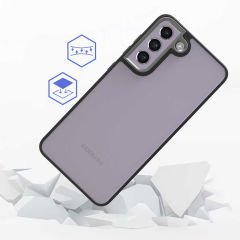 Samsung Galaxy S21 FE Kılıf Kamera Çıkıntılı Arkası Şeffaf Köşeleri Parlak Renkli Işlemeli Flora Kapak