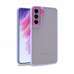 Samsung Galaxy S21 FE Kılıf Kamera Çıkıntılı Arkası Şeffaf Köşeleri Parlak Renkli Işlemeli Flora Kapak