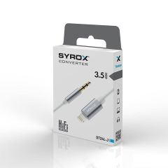 Syrox İphone Linghtning İphone / 3.5 MM Aux Kablosu Dönüştürücü Gri