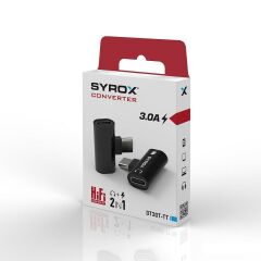 Syrox DT30T-TT Type 3.0 Type-C /Type-C / Type- C Dönüştürücü Kulaklık Şarj Dönüştürücü Siyah