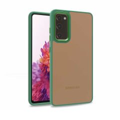 Samsung Galaxy S20 FE Kılıf Kamera Çıkıntılı Arkası Şeffaf Köşeleri Parlak Renkli Işlemeli Flora Kapak Mavi