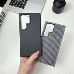 Samsung Galaxy S24 Ultra Kılıf Magsafe Şarj Özellikli Karbon Fiber Görünümlü Troy Kapak