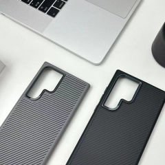 Samsung Galaxy S24 Ultra Kılıf Magsafe Şarj Özellikli Karbon Fiber Görünümlü Troy Kapak
