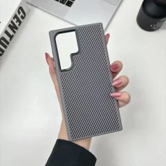 Samsung Galaxy S24 Ultra Kılıf Magsafe Şarj Özellikli Karbon Fiber Görünümlü Troy Kapak