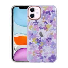 iPhone 11 Kılıf Desenli Simli Sert İnka Kapak