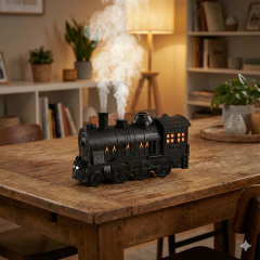 Tren Tasarım Kumandali Ultrasonik 300 ML Hava Nemlendiricisi Led Işıklı Aroma Difüzör