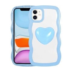 iPhone 11 Kılıf Renkli Kalp Figürlü Ponçik Kapak