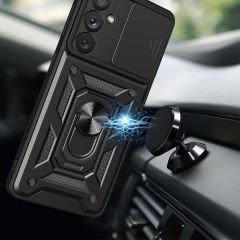 Samsung Galaxy A54 Tank Kılıf Magnetik Standlı Kamera Korumalı Sürgülü Vega Kapak