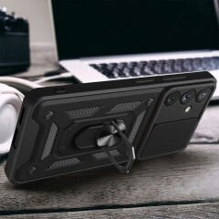 Samsung Galaxy A54 Tank Kılıf Magnetik Standlı Kamera Korumalı Sürgülü Vega Kapak