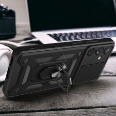 Samsung Galaxy A54 Tank Kılıf Magnetik Standlı Kamera Korumalı Sürgülü Vega Kapak