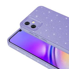 Samsung Galaxy A05 Kılıf Kamera Korumalı Simli Lüks Koton Kapak