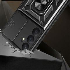 Samsung Galaxy A35 Tank Kılıf Magnetik Standlı Kamera Korumalı Sürgülü Vega Kapak