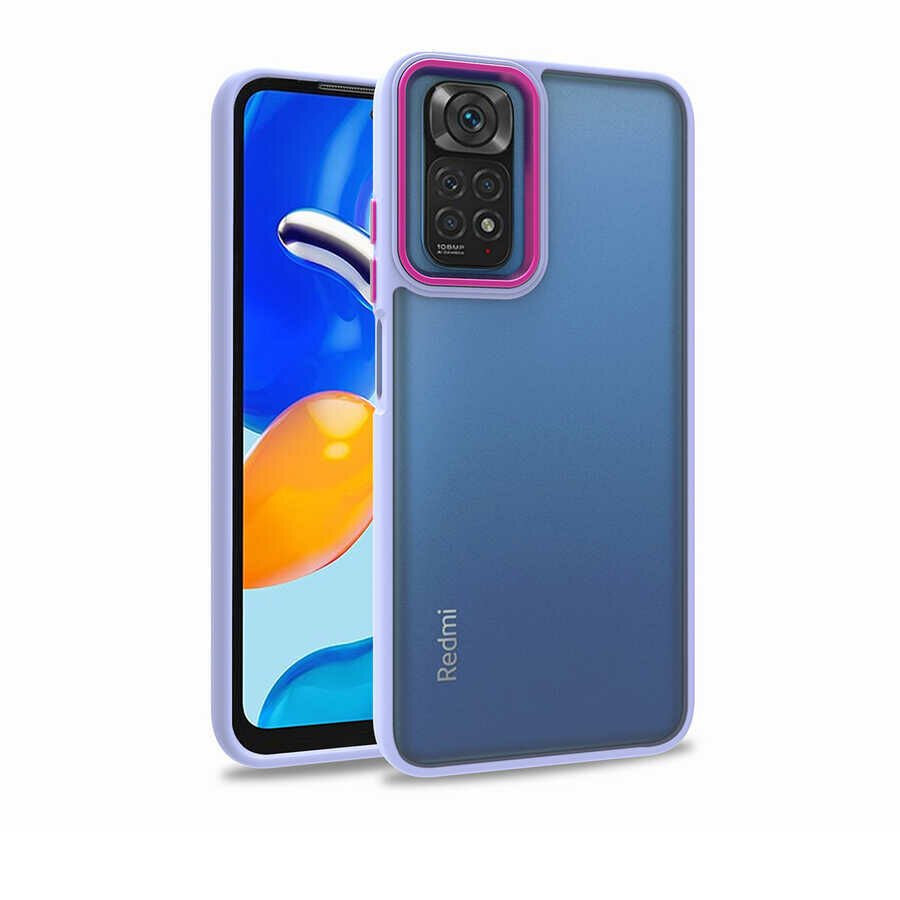 Xiaomi Redmi Note 11 Global Kılıf Kamera Çıkıntılı Arkası Şeffaf Köşeleri Parlak Renkli Işlemeli Flora Kapak