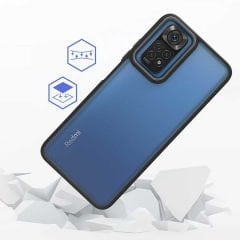 Xiaomi Redmi Note 11 Global Kılıf Kamera Çıkıntılı Arkası Şeffaf Köşeleri Parlak Renkli Işlemeli Flora Kapak