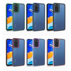 Xiaomi Redmi Note 11 Global Kılıf Kamera Çıkıntılı Arkası Şeffaf Köşeleri Parlak Renkli Işlemeli Flora Kapak