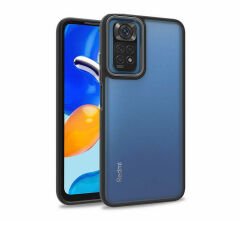 Xiaomi Redmi Note 11 Global Kılıf Kamera Çıkıntılı Arkası Şeffaf Köşeleri Parlak Renkli Işlemeli Flora Kapak